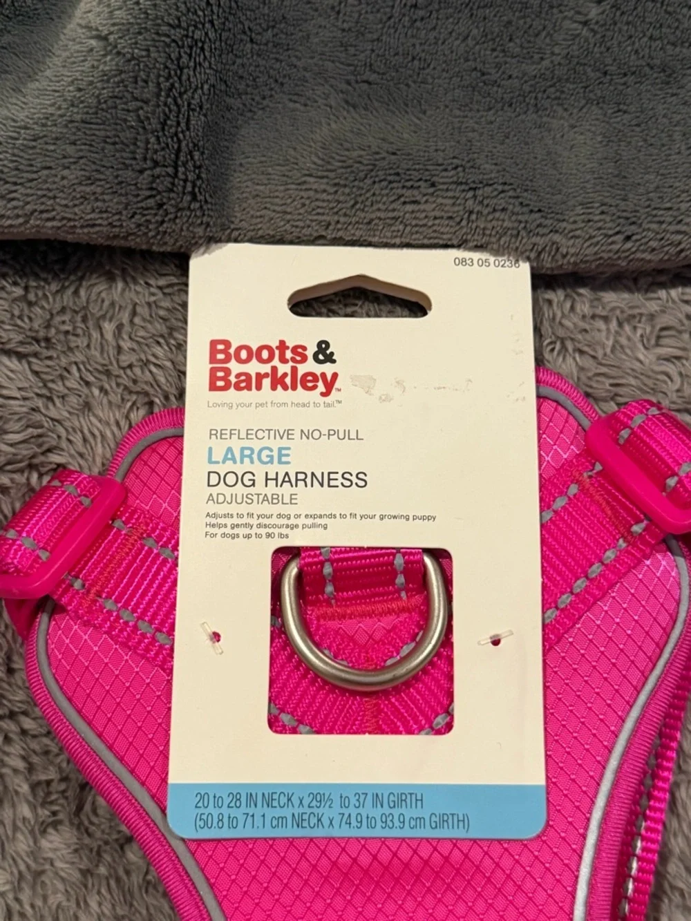 NWT Boots & Barley Bright Pink Reflective Dog Harness - Large